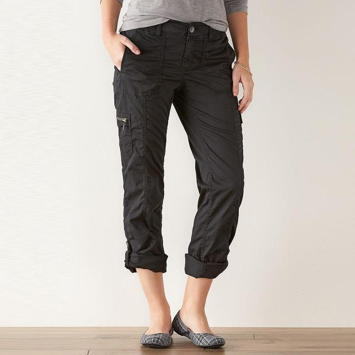 Women's Sonoma Goods For Life&trade; Convertible Utility Pants, Size: 10, Black