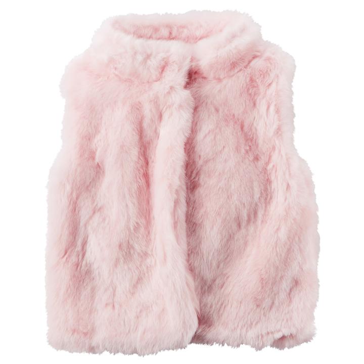 Girls 4-8 Carter's Faux Fur Vest, Size: 6x, Light Pink