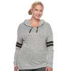 Juniors' Plus Size So&reg; Striped Sleeve Hoodie, Teens, Size: 1xl, Oxford