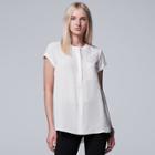 Women's Simply Vera Vera Wang Wavy Georgette Top, Size: Medium, White