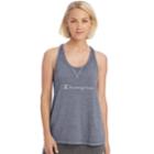 Women's Champion Authentic Burnout Graphic Racerback Tank, Size: Large, Dark Grey