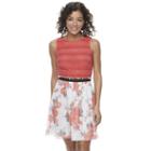 Juniors' Speechless Pintuck Lace Skater Dress, Girl's, Size: Xs, Light Red