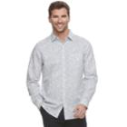 Men's Marc Anthony Slim-fit Linen-blend Stretch Button-down Shirt, Size: Medium, Grey