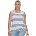 Juniors' Plus Size So&reg; Knot-front Tank, Teens, Size: 2xl, White