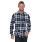 Men's Sonoma Goods For Life&trade; Slim-fit Flannel Button-down Shirt, Size: Medium, Dark Blue