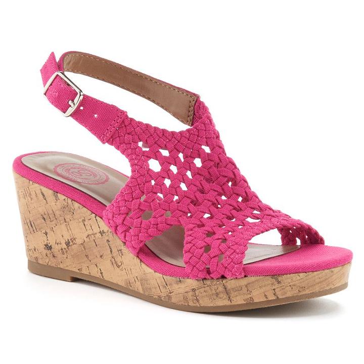 So&reg; Toyger Girls' Wedge Sandals, Size: 13, Pink