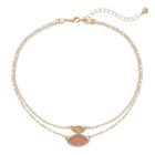 Lc Lauren Conrad Pink Marquise Stone Double Strand Choker Necklace, Women's
