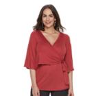 Maternity A:glow Wrap Nursing Top, Women's, Size: M-mat, Med Red