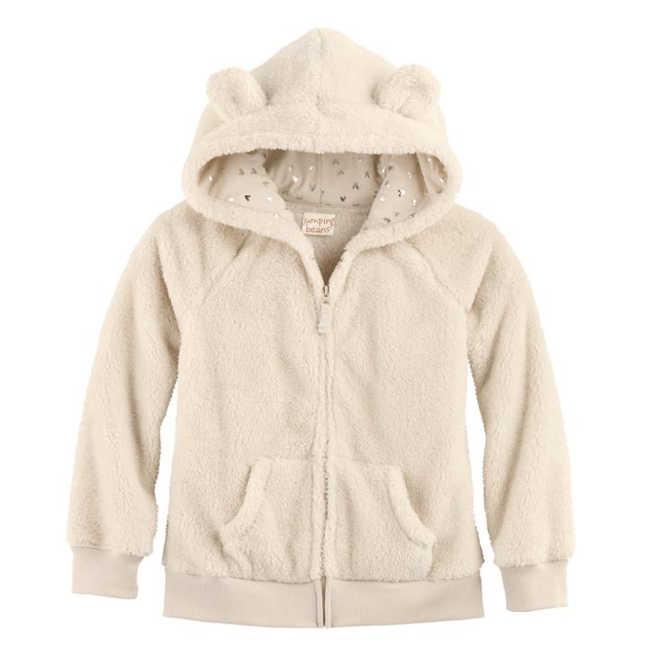 Girls 4-10 Jumping Beans® Sherpa Zip Hoodie, Size: 5, Black