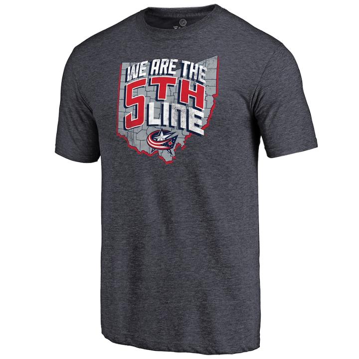 Men's Columbus Blue Jackets Hashmark Tee, Size: Xxl (navy)