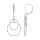 Napier Twisted Circle & Oval Nickel Free Drop Earrings, Women's, Silver