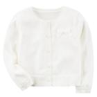 Girls 4-8 Carter's White Bow Button-front Cardigan, Size: 7