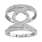 White Topaz Sterling Silver Circle Ring, Women's, Size: 7
