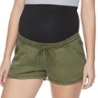Maternity A:glow Belly Panel Soft Shorts, Women's, Size: M-mat, Dark Green