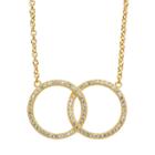 Lab-created White Sapphire 14k Gold Over Silver Interlocking Circle Necklace, Women's, Size: 17, Yellow