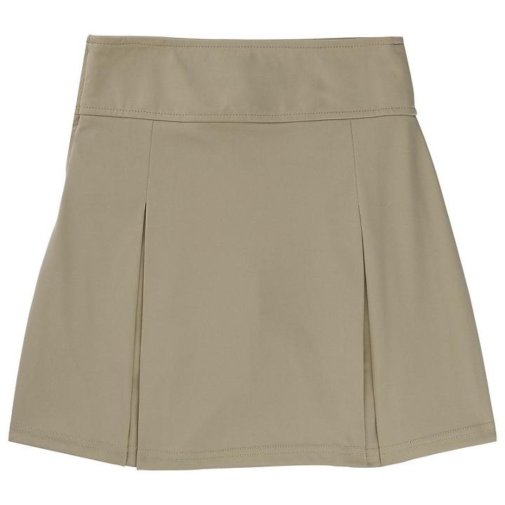 Girls 4-20 French Toast School Uniform Kick Pleat Skort, Girl's, Size: 14-16, Beig/green (beig/khaki)