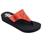Women's College Editions Wisconsin Badgers Shine Platform Flip-flops, Size: Xl, Red