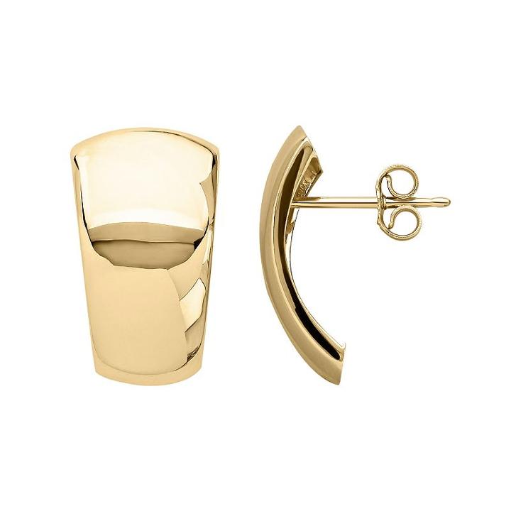 Everlasting Gold 14k Gold Curved Dome Stud Earrings, Women's