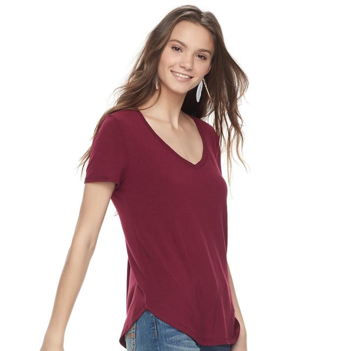 Juniors' So&reg; Perfect Tee, Teens, Size: Small, Dark Pink