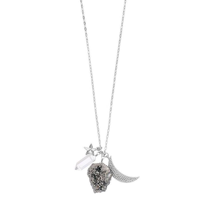 Mudd&reg; Celestial Glitz Charm Necklace, Women's, Silver