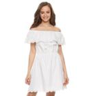Juniors' So&reg; Eyelet Off The Shoulder Dress, Girl's, Size: Xs, White