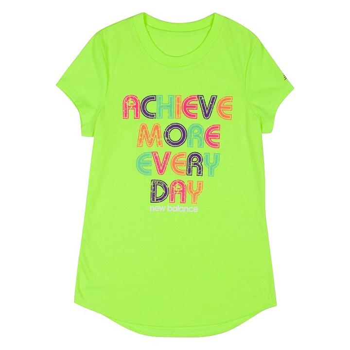 Girls 4-6x New Balance Dolphin Hem Graphic Tee, Girl's, Size: 4, Brt Green