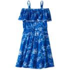 Girls 7-16 So&reg; Off Shoulder Drawstring Knit Dress, Girl's, Size: Xxl/16, Blue (navy)