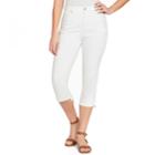 Women's Gloria Vanderbilt Amanda Step Hem Capri Jeans, Size: 16, White
