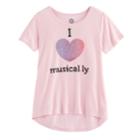 Girls 7-16 Musical. Ly Graphic Tee, Size: Small, Light Pink