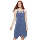 Juniors' Mudd&reg; Strappy Handkerchief Hem Dress, Teens, Size: Large, Med Blue