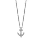 Primrose Sterling Silver Cubic Zirconia Anchor Pendant Necklace, Women's, Size: 18, White