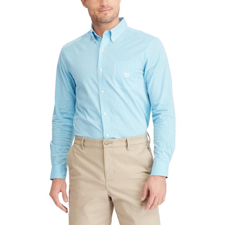 Big & Tall Chaps Easy Care Stretch Print Shirt, Men's, Size: Xxl Tall, Blue