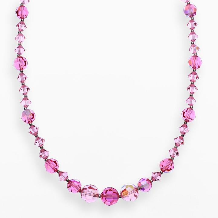 Crystal Avenue Silver-plated Crystal Necklace - Made With Swarovski Crystals, Women's, Size: 17, Red