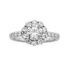 Forever Brilliant Lab-created Moissanite Halo Engagement Ring In 14k White Gold (1 3/4 Carat T.w.), Women's, Size: 8