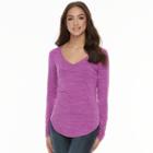 Juniors' So&reg; Long Sleeve V-neck Tee, Teens, Size: Xl, Med Purple