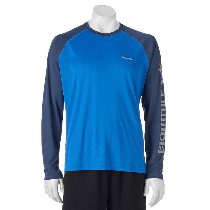 Men's Columbia Omni-wick Fork Stream Tee, Size: Small, Turquoise/blue (turq/aqua)
