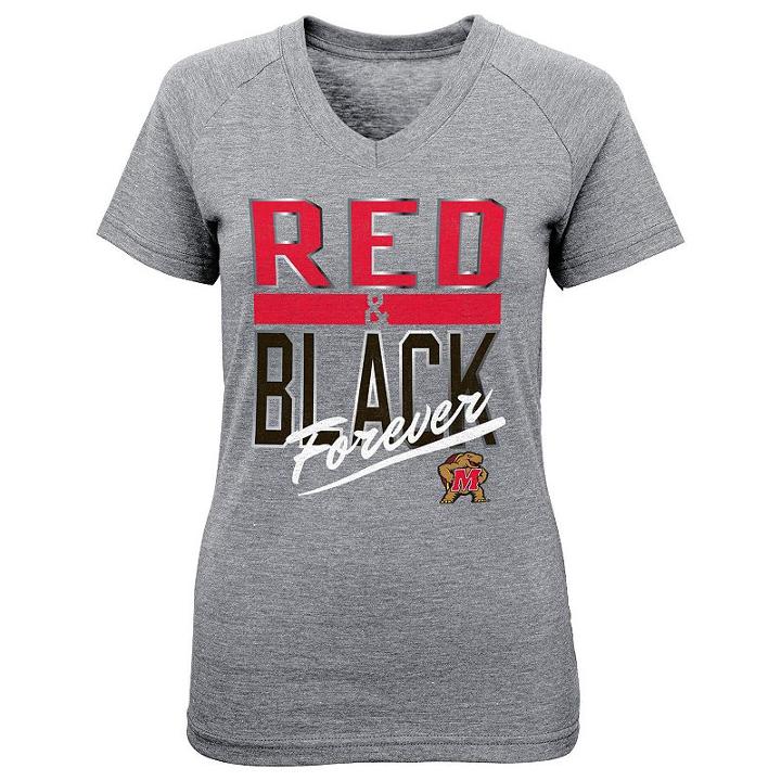 Girls 7-16 Maryland Terrapins Palladium Tee, Girl's, Size: L(14), Grey