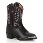Lil Durango Boys' Lizard Skin Cowboy Boots, Size: 3.5, Black