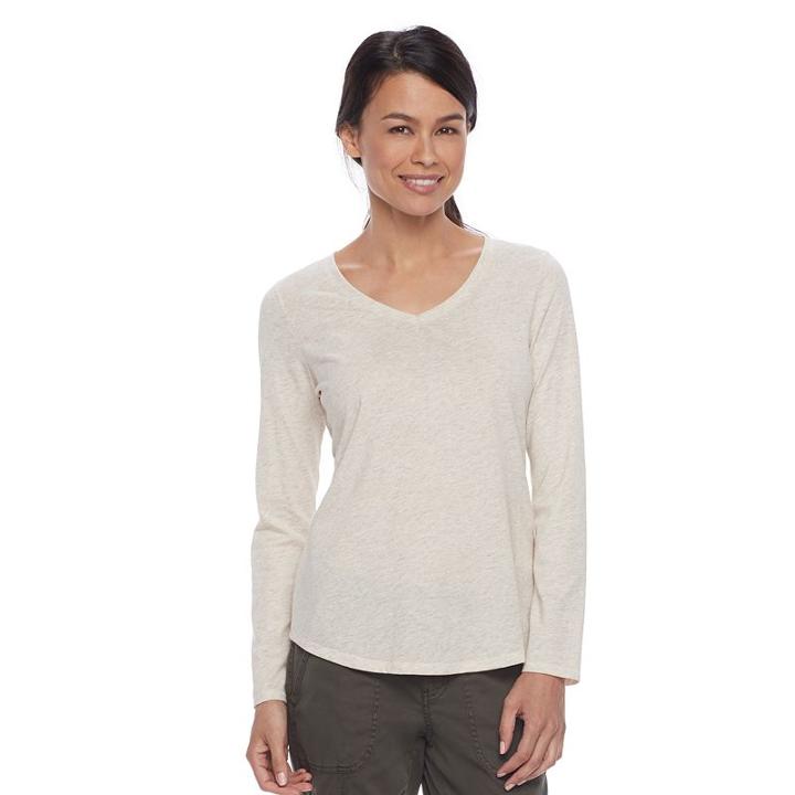 Petite Sonoma Goods For Life™ Essential V-neck Tee, Women's, Size: M Petite, Lt Beige