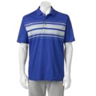 Men's Pebble Beach Classic-fit Chest-striped Performance Golf Polo, Size: Xl, Blue Other