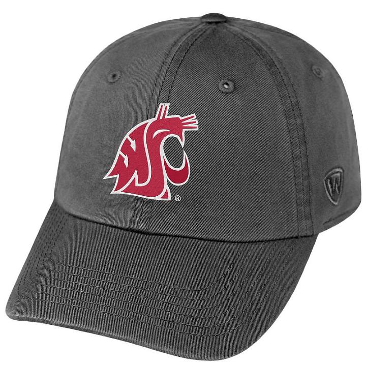 Adult Top Of The World Washington State Cougars Crew Adjustable Cap, Men's, Grey (charcoal)