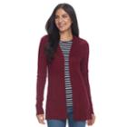 Women's Croft & Barrow&reg; Ribbed Open-front Cardigan, Size: Large, Blue (navy)