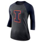 Women's Nike Illinois Fighting Illini Baseball Tee, Size: Xxl, Grey