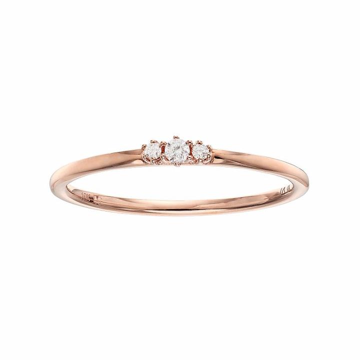Lc Lauren Conrad 10k Gold Diamond Accent 3-stone Ring, Women's, Size: 7, White