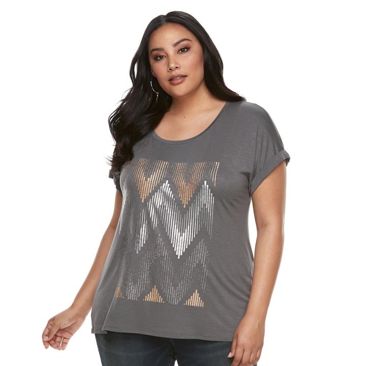 Plus Size Apt. 9&reg; Embellished Top, Women's, Size: 4xl, Dark Grey