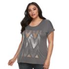 Plus Size Apt. 9&reg; Embellished Top, Women's, Size: 4xl, Dark Grey