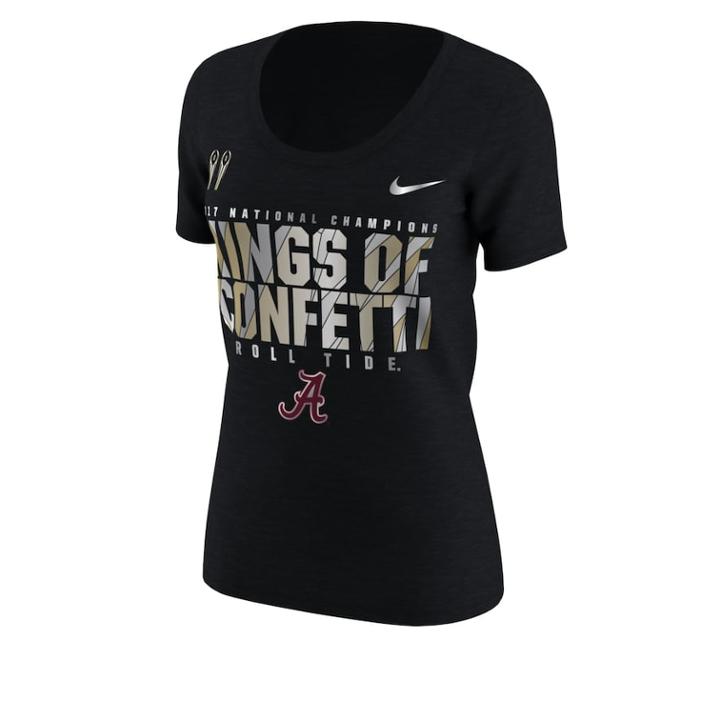 Women's Nike Alabama Crimson Tide 2017 National Champions Confetti Tee, Size: Medium, Black