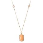 Lc Lauren Conrad Pink Oval Cabochon Long Necklace, Women's