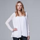 Women's Simply Vera Vera Wang Flyaway Cardigan, Size: Xl, White