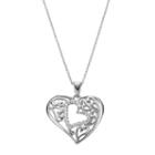 Sentimental Expressions Sterling Silver Cubic Zirconia Motherly Love Heart Necklace, Women's, Size: 18, White